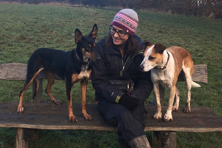 Rachel with her dogs